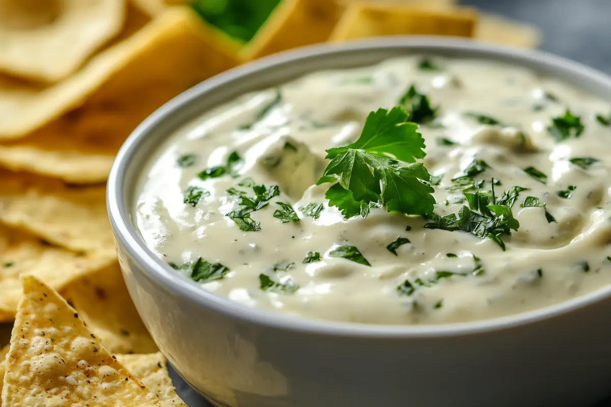 A fresh block of homemade queso blanco on a wooden cutting board.