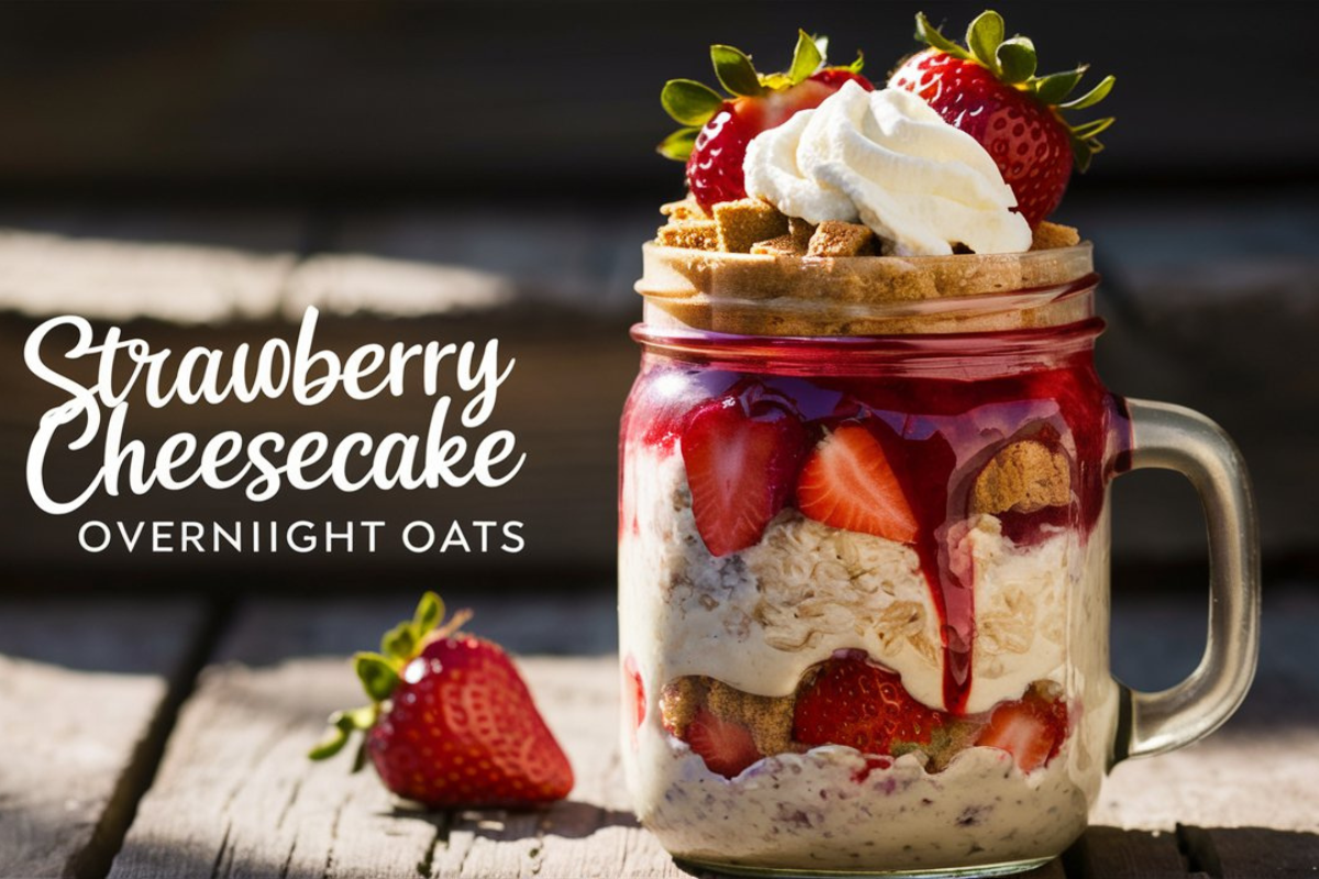 Strawberry Cheesecake Overnight Oats | Easy Breakfast