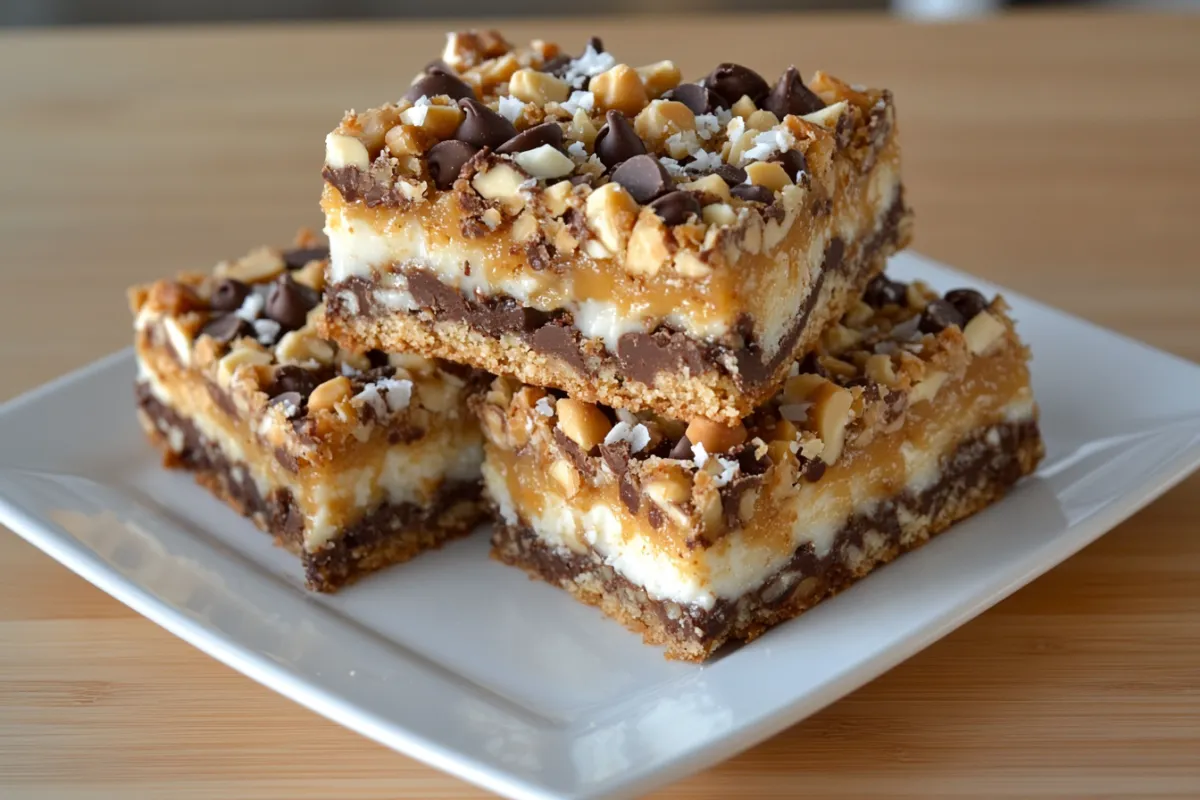 7 Layer Bars stored in an airtight container to maintain freshness