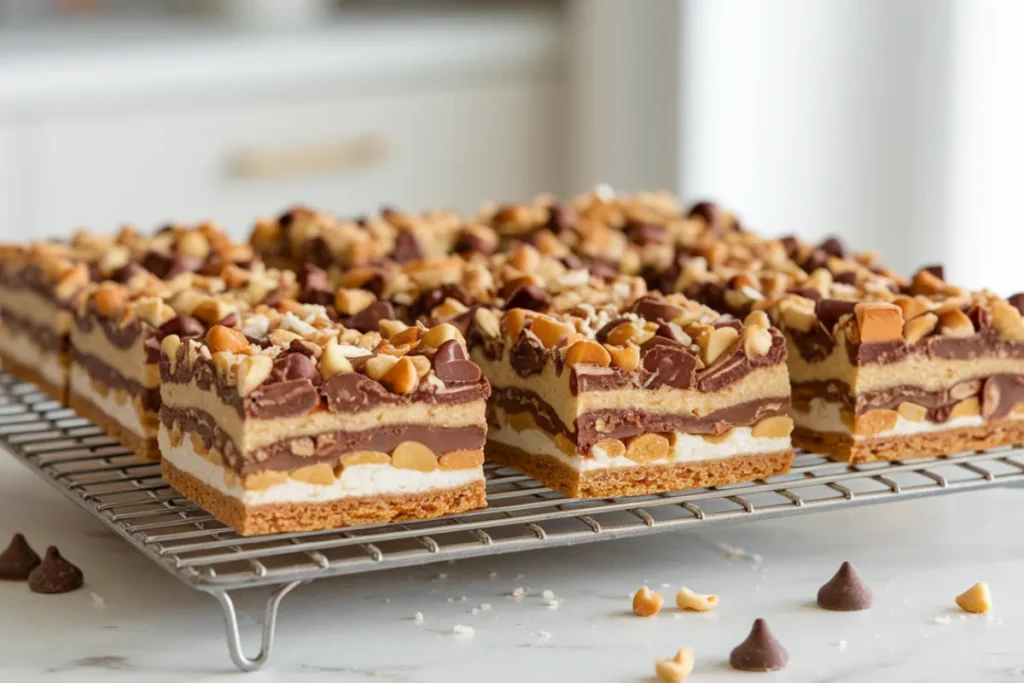 7 Layer Bars stored in an airtight container to maintain freshness