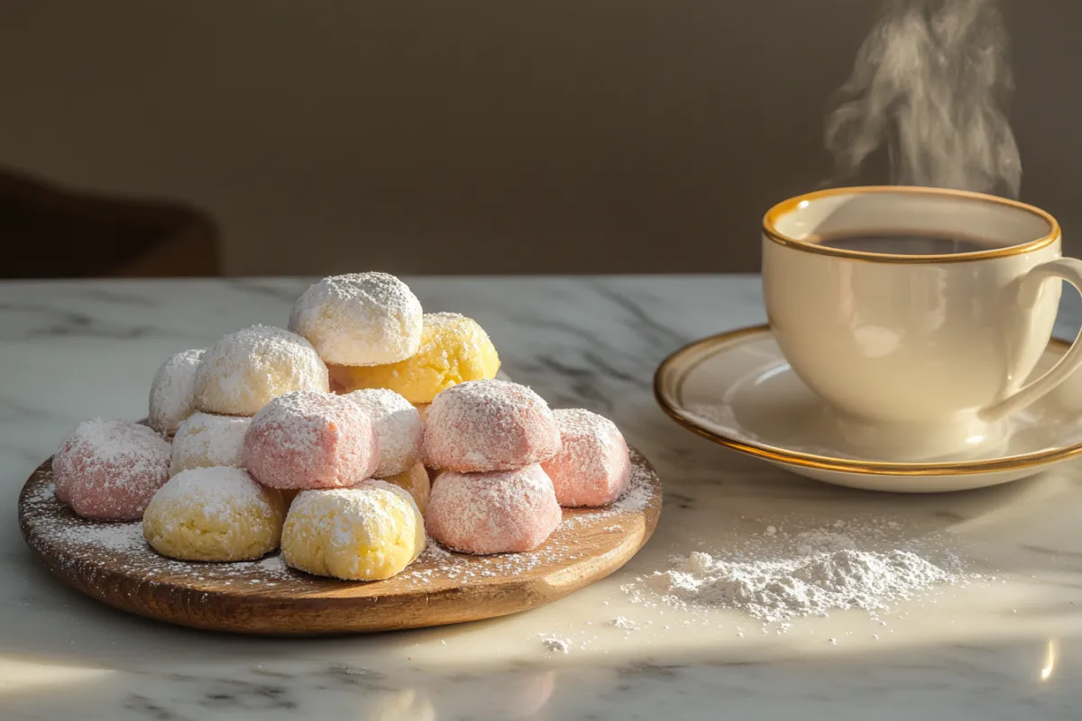 A variety of traditional Mexican cookies including Polvorones, Marranitos, and Mexican Wedding Cookies