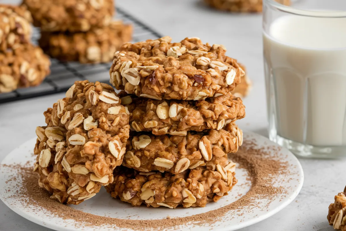 Plate of homemade protein cookies with various ingredients