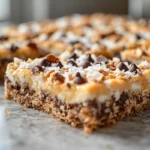 Slices of 7 layer bars wrapped and stored for freezing