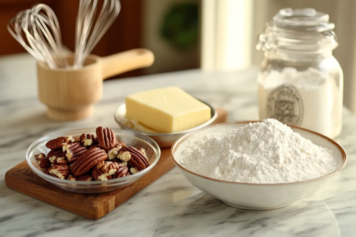 A plate of freshly baked Mexican wedding cookies with powdered sugar coating, perfect for freezing and storing.