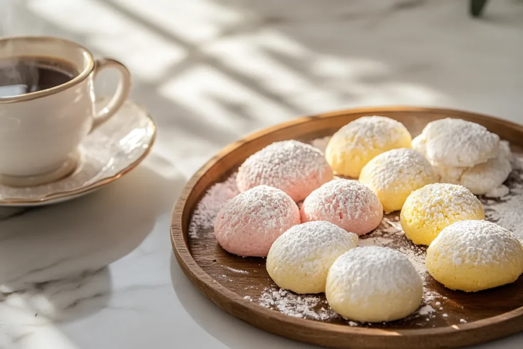 A variety of traditional Mexican cookies including Polvorones, Marranitos, and Mexican Wedding Cookies