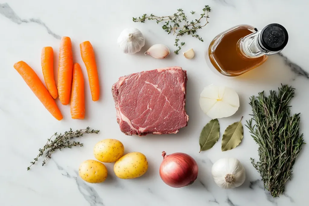 Delicious pot roast with tender beef and vegetables