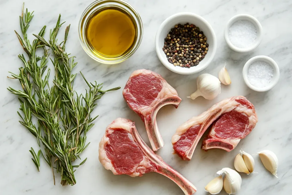 Juicy lamb chops with rosemary and garlic