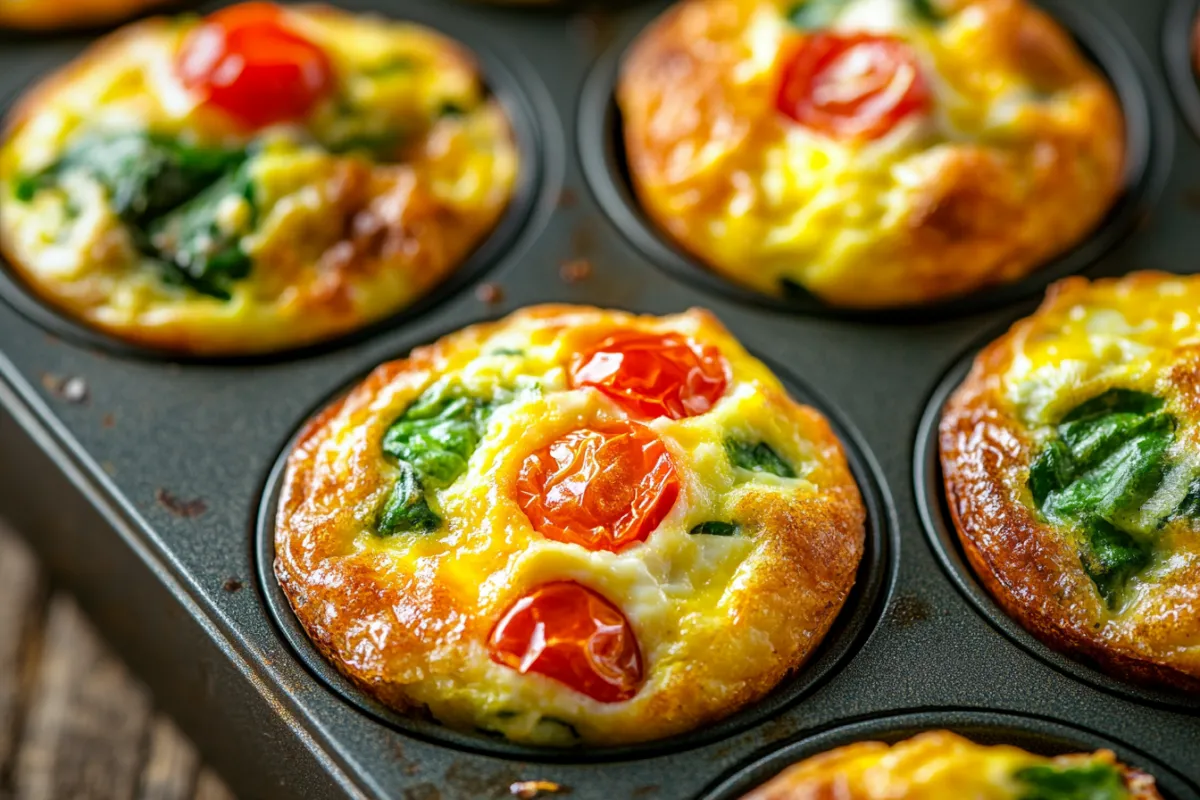 Delicious egg muffins with mixed vegetables and cheese