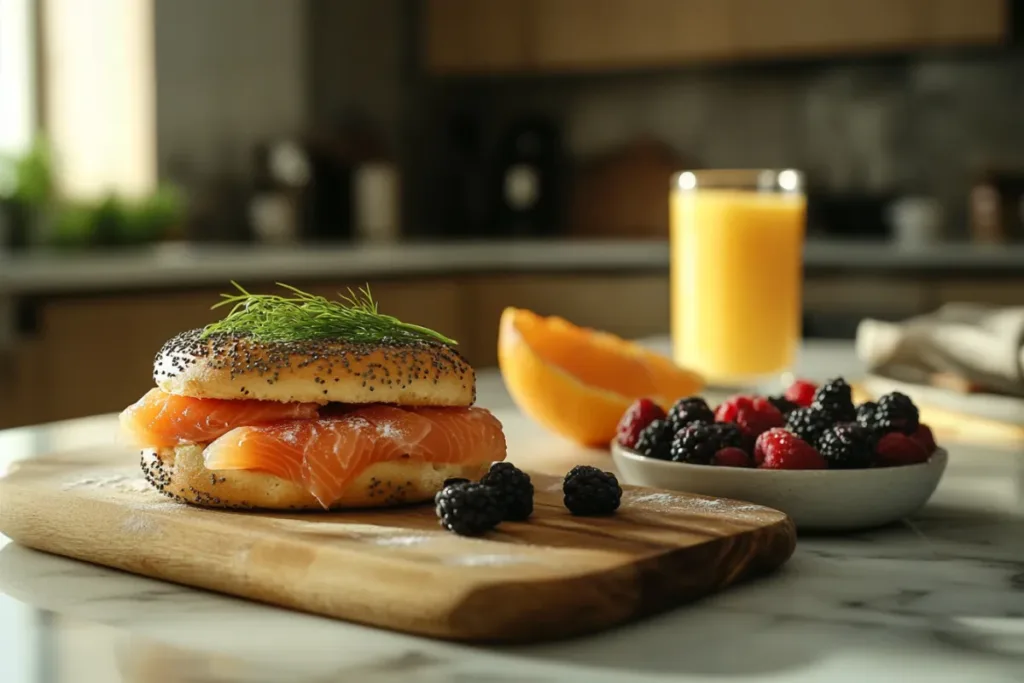 lox bagel, smoked salmon bagel, cream cheese and salmon bagel, bagel with lox, bagel with salmon