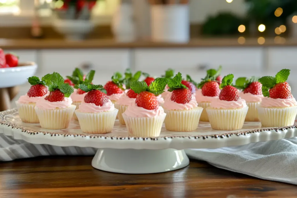 Strawberry Cheesecake Bites with Creamy Filling and Graham Cracker Topping