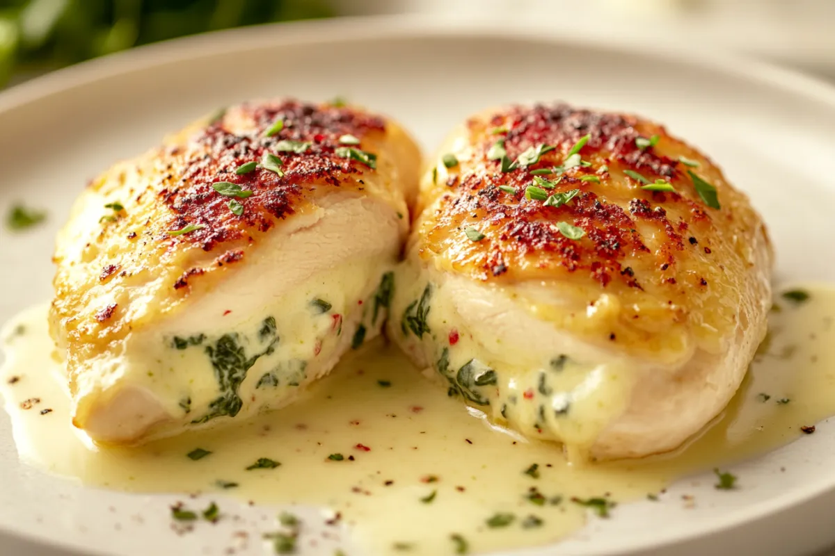 Stuffed chicken breast with spinach and cheese