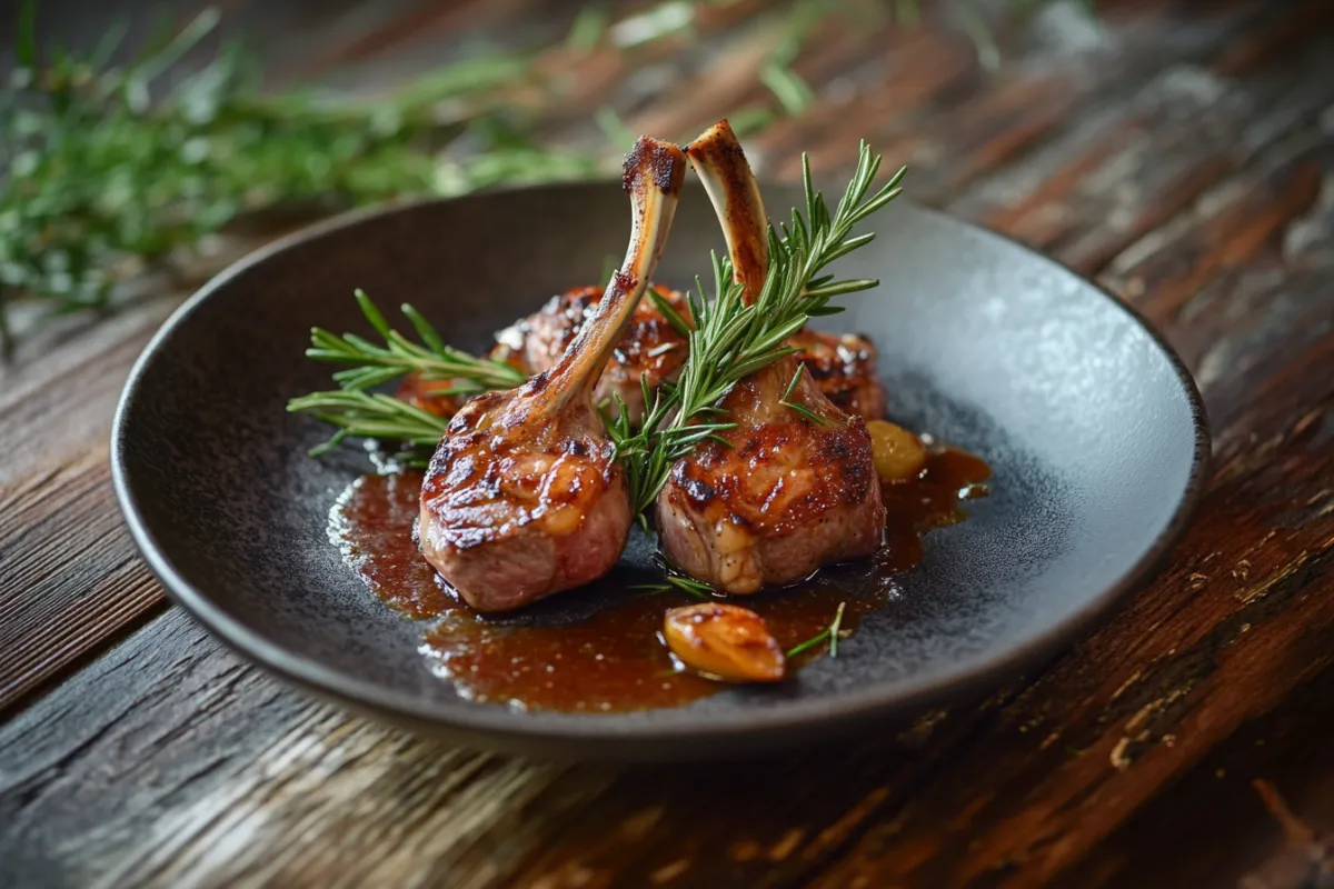 Juicy lamb chops with rosemary and garlic