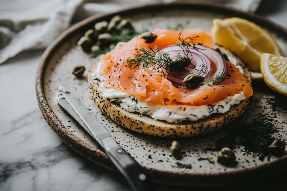 lox bagel, smoked salmon bagel, cream cheese and salmon bagel, bagel with lox, bagel with salmon